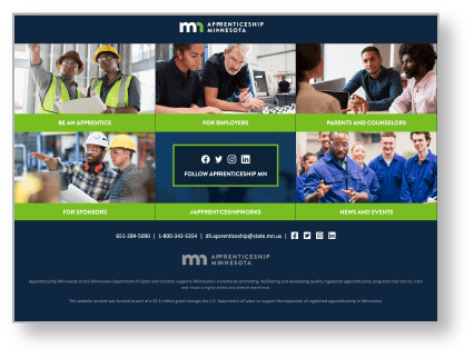 The Apprenticeship Minnesota webpage